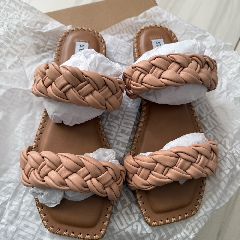 Stylish Tan Braided Women's Sandals